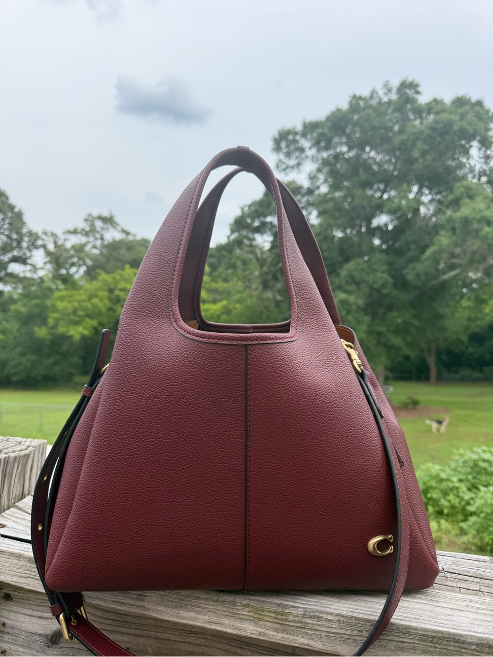 Source Unknown Burgundy Structured Top-Handle Tote BNNU